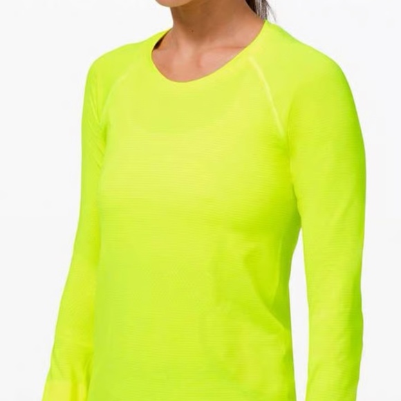 Lululemon Swiftly Tech Long Sleeve 2.0 Top Size 6 Highlight Yellow Thumbholes - Picture 1 of 6